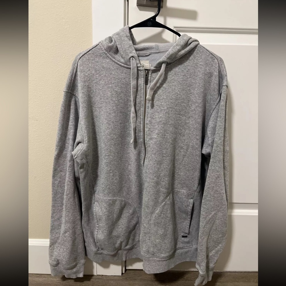 UGG Elliot Zip Lounge Hoodie Seal Gray Men Size M